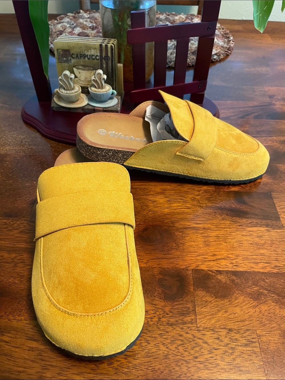 WEEBOO Suede Penny Loafers Women’s 6.5 Mustard Yellow *flaws*